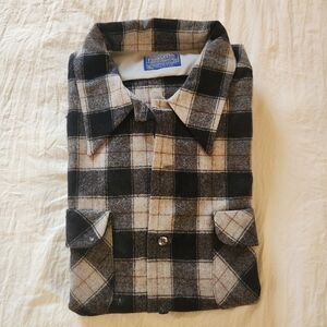 Classic Black & Gray Plaid Flannel Shirt